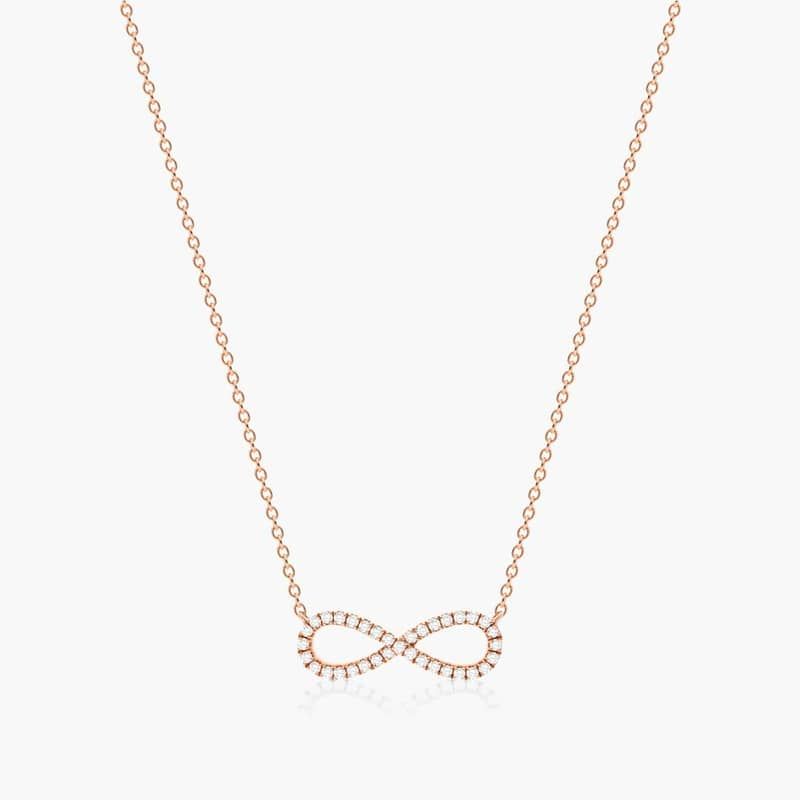 Infinity Pavé Necklace In 14K Rose Gold By James Allen