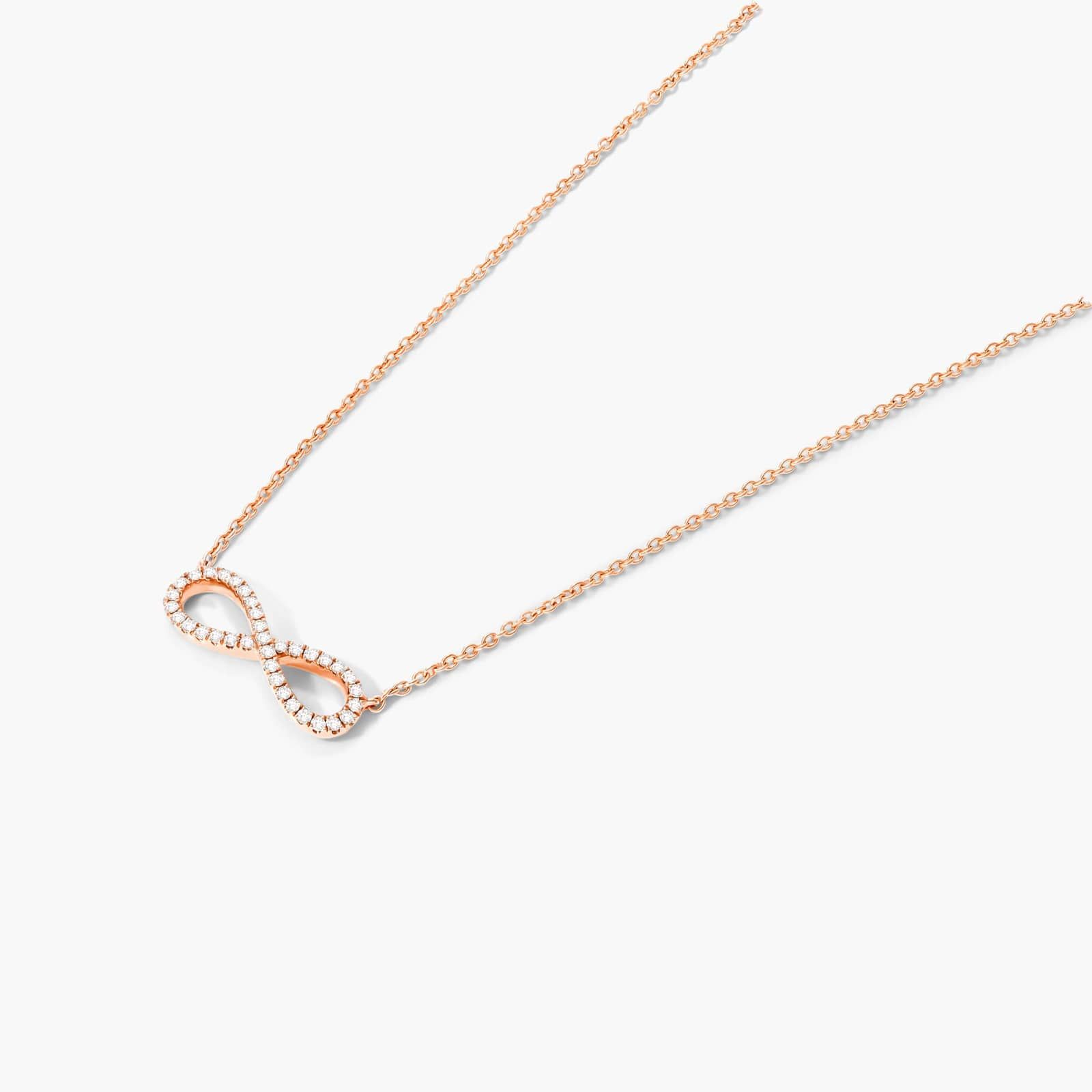 Infinity Pavé Necklace In 14K Rose Gold By James Allen