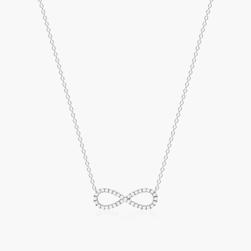 Infinity Pavé Necklace In 14K White Gold By James Allen