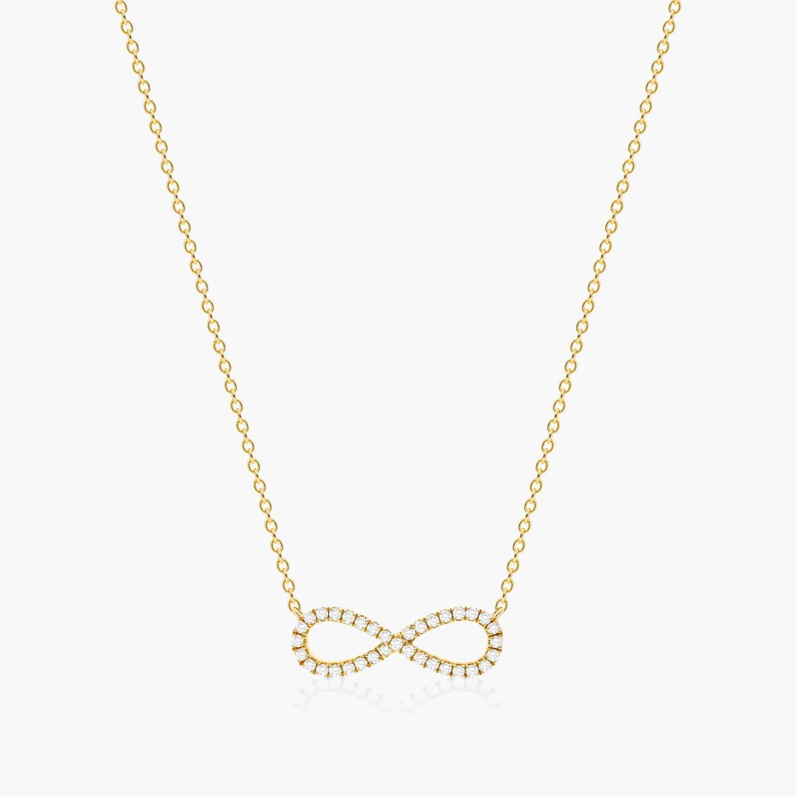 Infinity Pavé Necklace In 14K Yellow Gold By James Allen