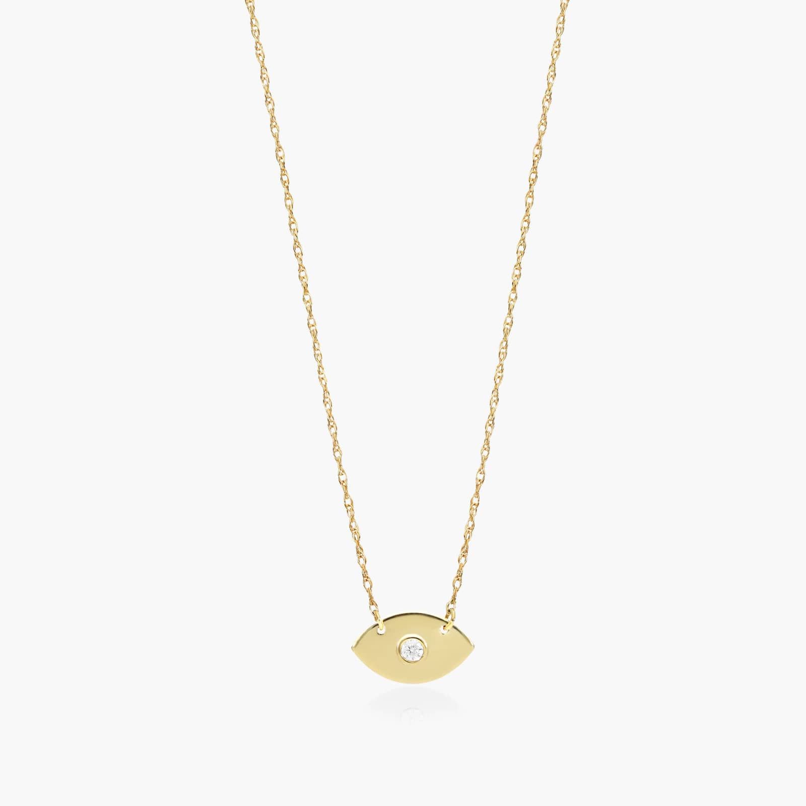 Mini Evil Eye Diamond Necklace In 14K Yellow Gold By James Allen