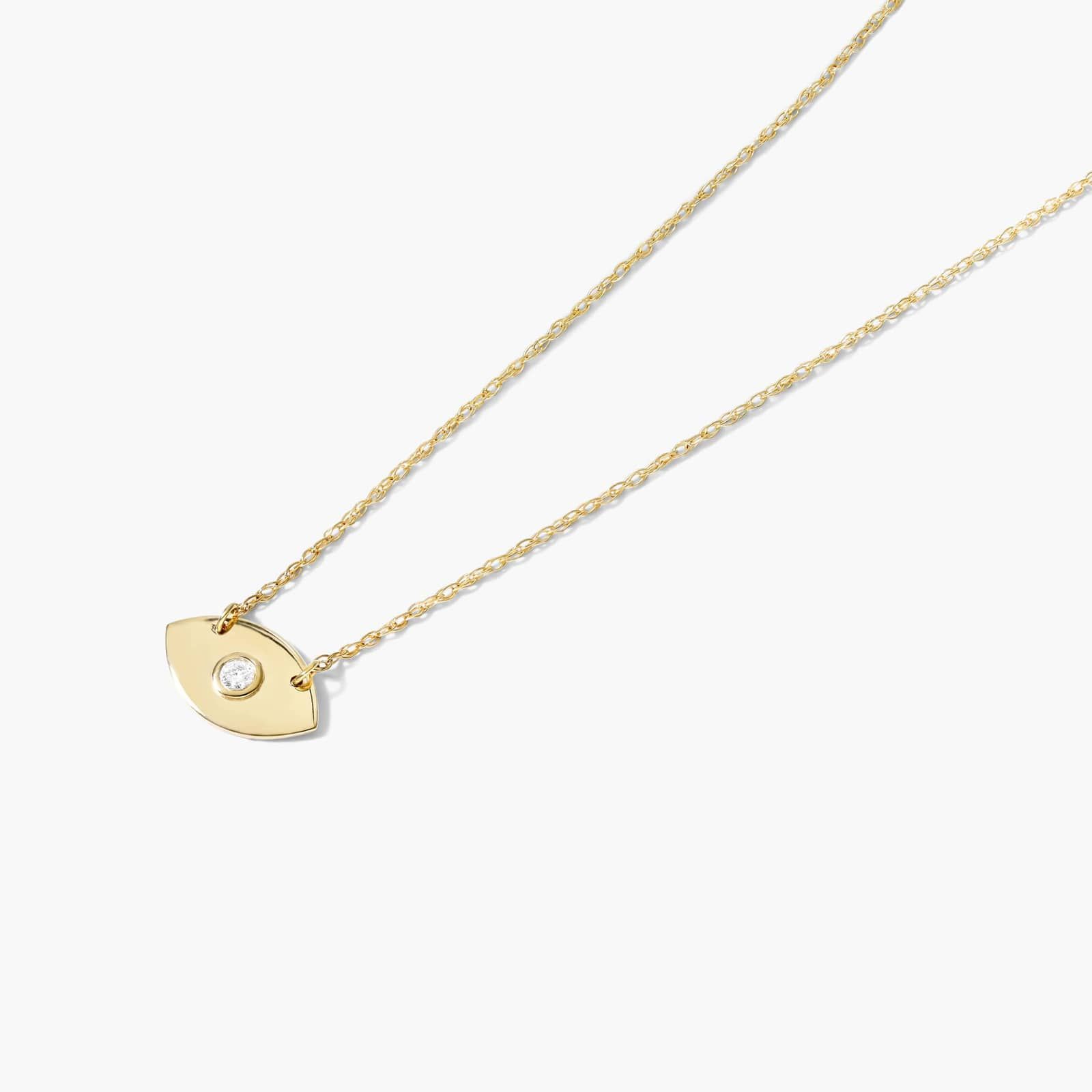 Mini Evil Eye Diamond Necklace In 14K Yellow Gold By James Allen