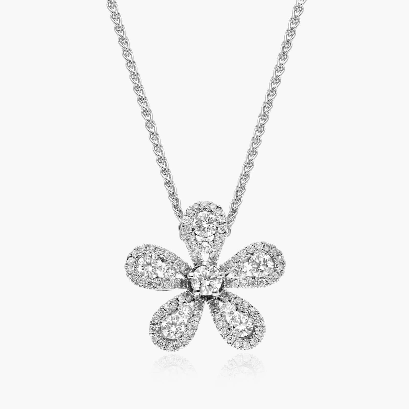 Jasmine Flower Diamond Pendant In 14K White Gold By James Allen