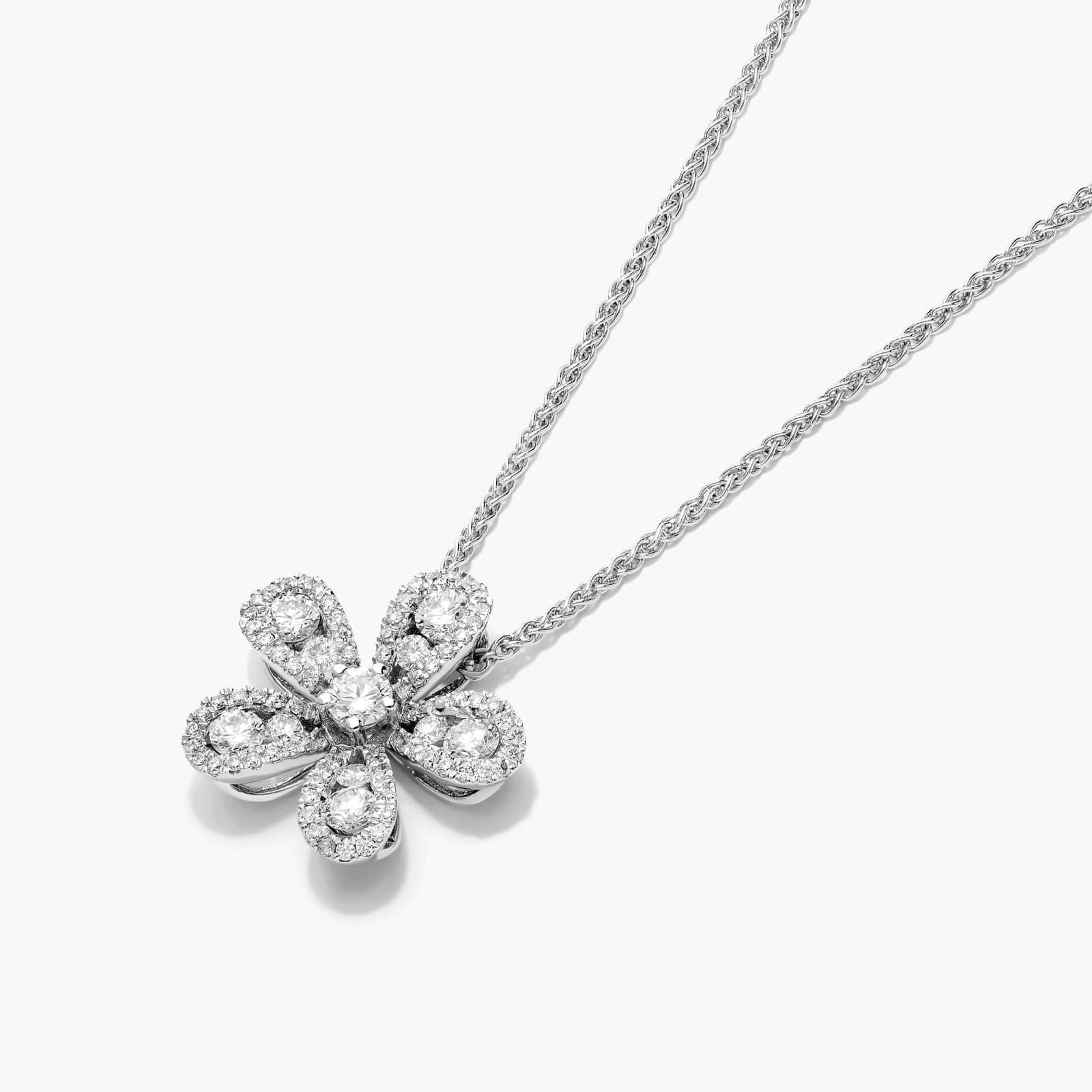 Jasmine Flower Diamond Pendant In 14K White Gold By James Allen