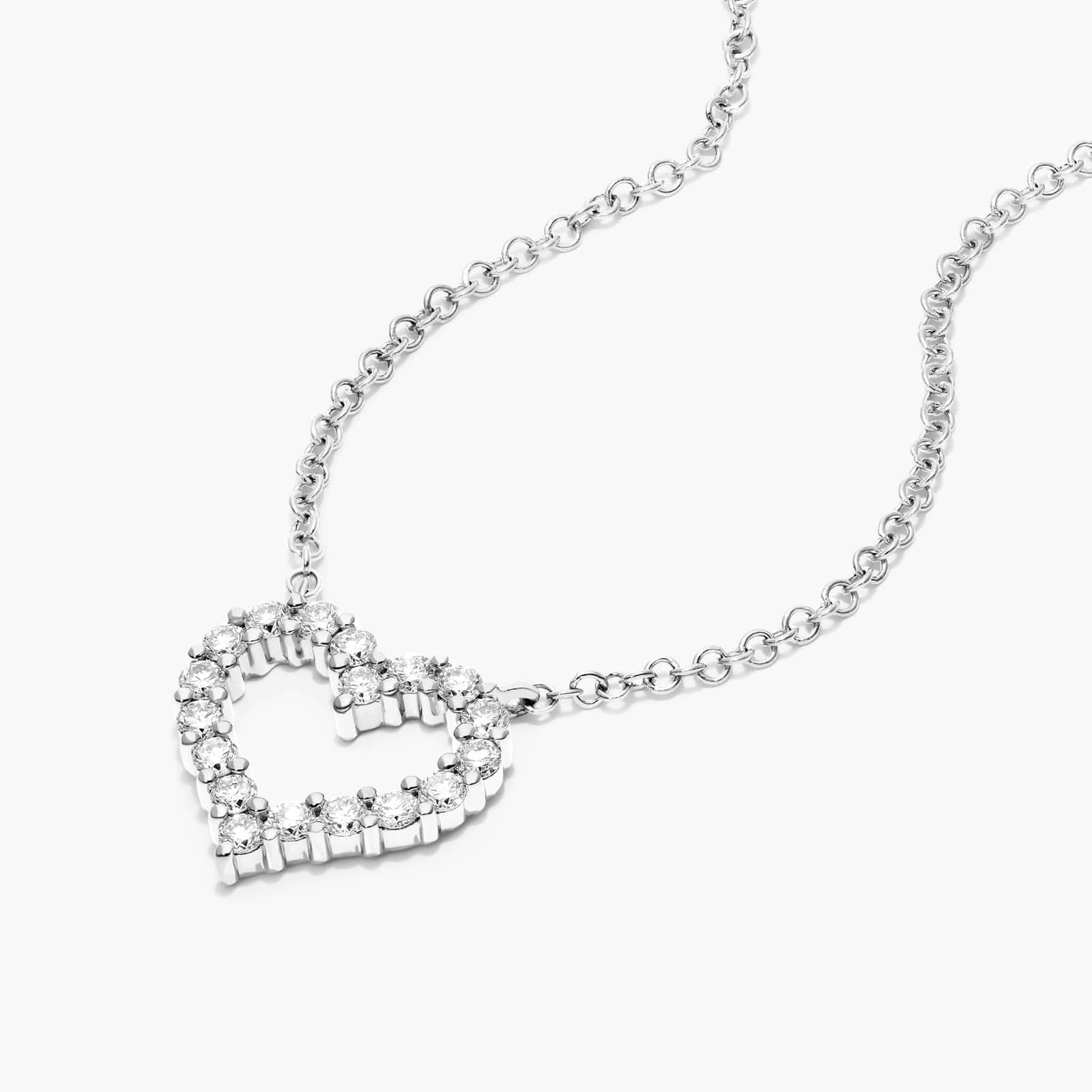 Petite Heart Diamond Necklace In 14K White Gold By James Allen