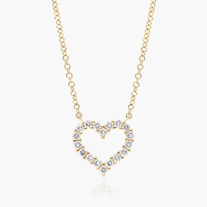 Petite Heart Diamond Necklace In 14K Yellow Gold By James Allen