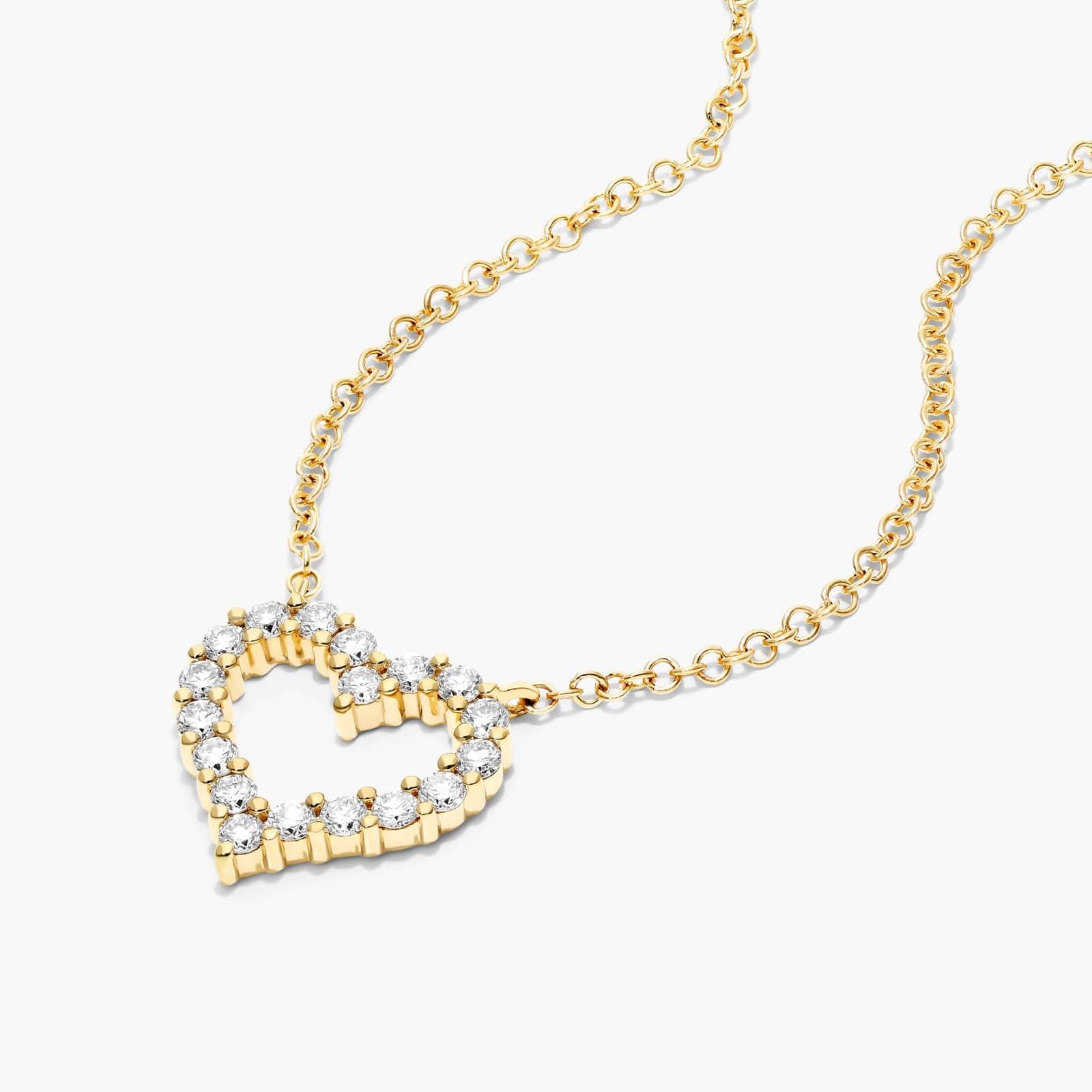 Petite Heart Diamond Necklace In 14K Yellow Gold By James Allen