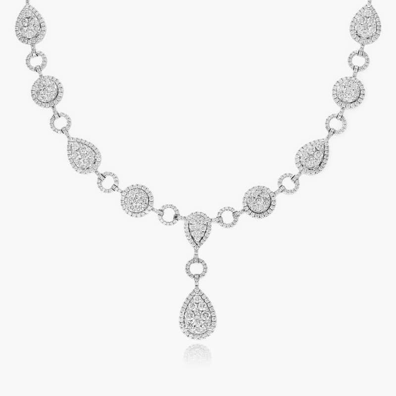 Fancy Statement Drop Necklace In 14K White Gold By James Allen