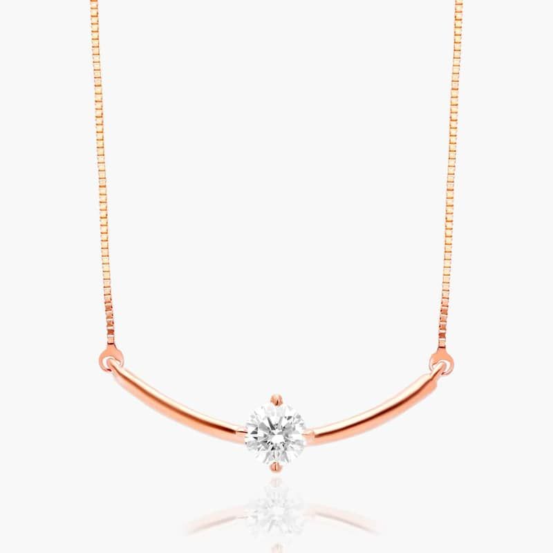 Lab-Grown Diamond Solitaire Smile Necklace In 14K Rose Gold By James Allen
