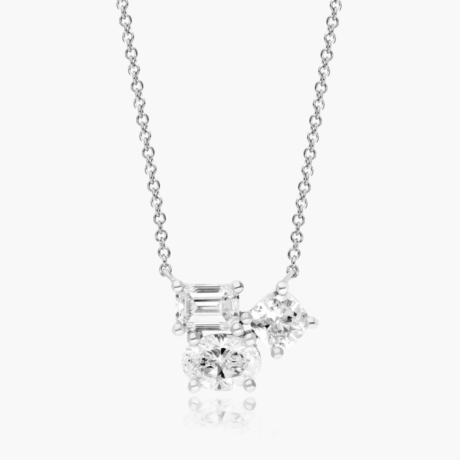 Fancy Cluster Lab-Grown Diamond Necklace In 14K White Gold By James Allen