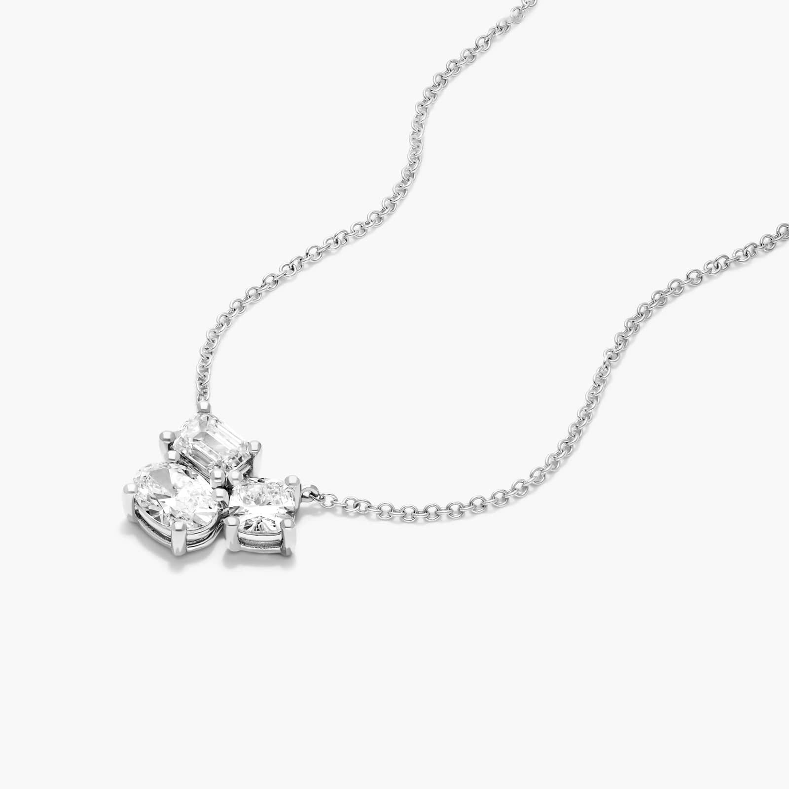 Fancy Cluster Lab-Grown Diamond Necklace In 14K White Gold By James Allen