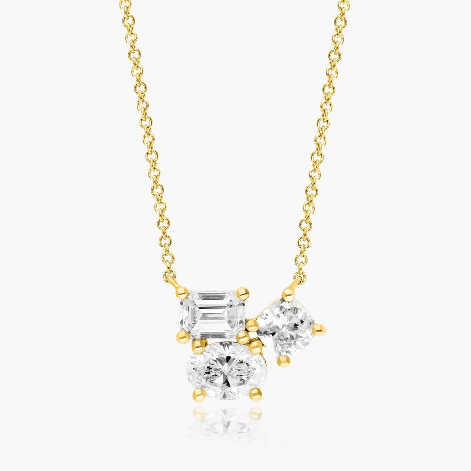 Fancy Cluster Lab-Grown Diamond Necklace In 14K Yellow Gold By James Allen