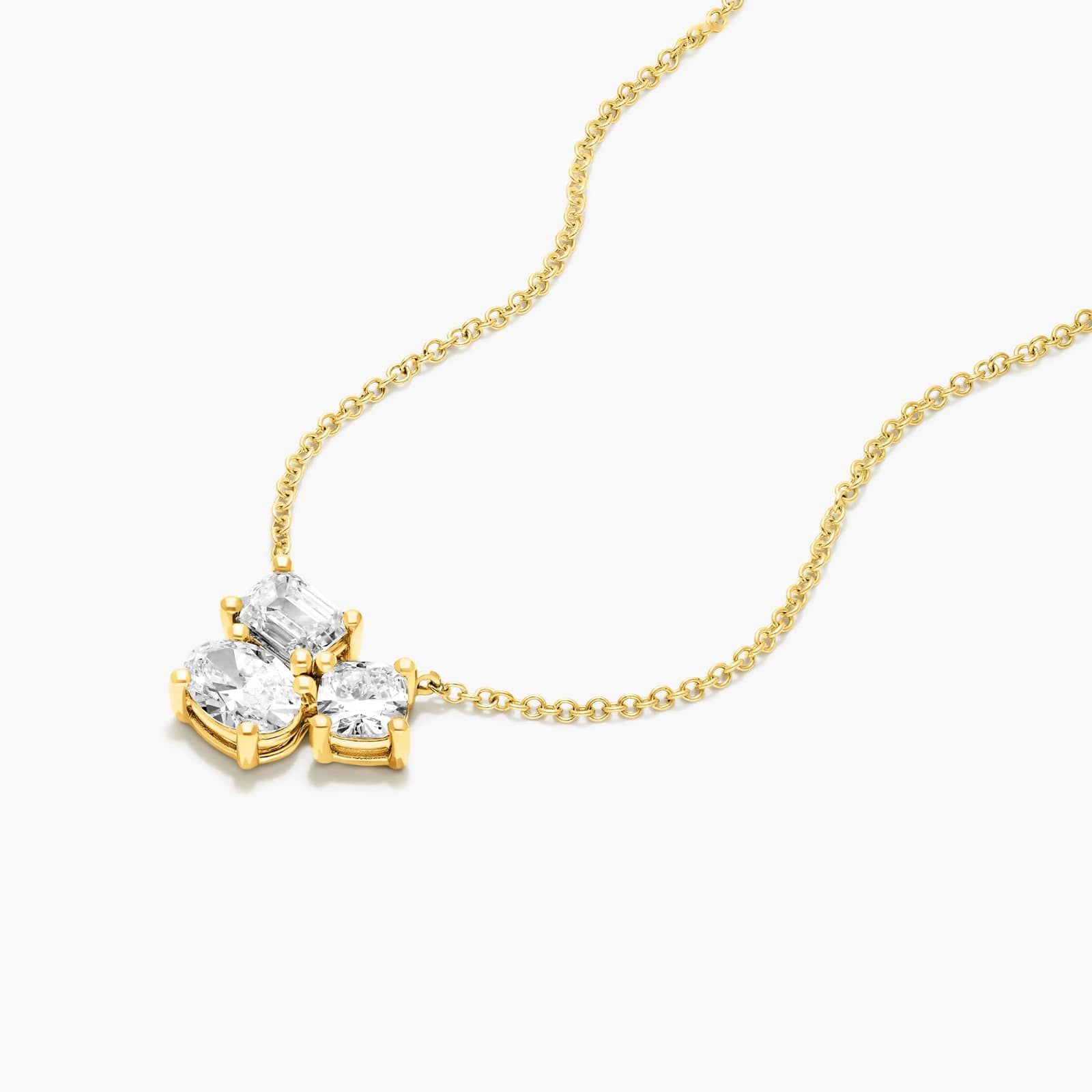 Fancy Cluster Lab-Grown Diamond Necklace In 14K Yellow Gold By James Allen