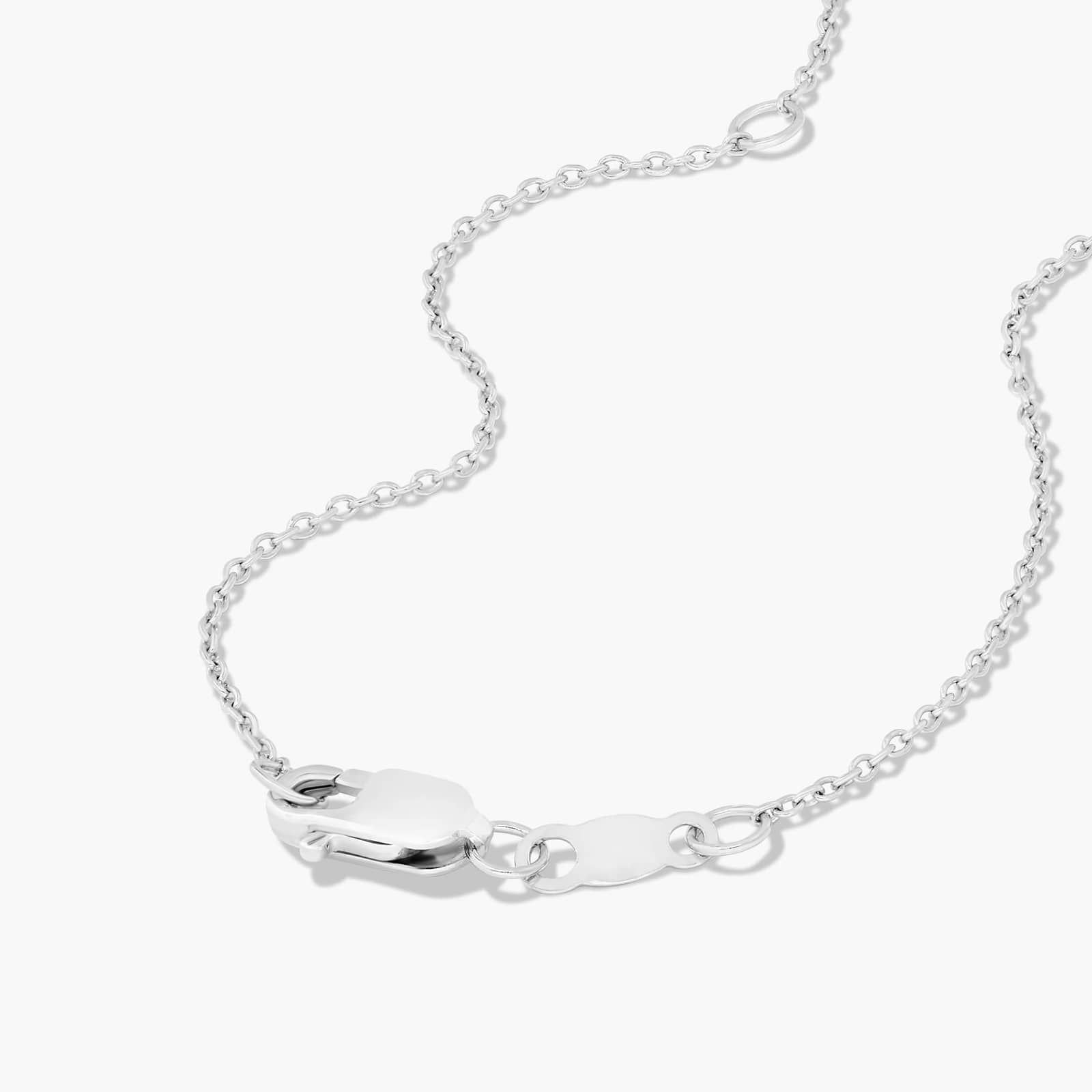14K White Gold Dainty Diamonds Pavé Flower Necklace By James Allen