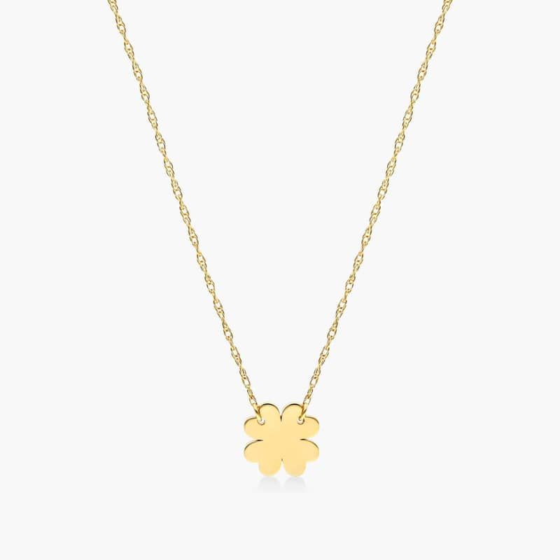 14K Yellow Gold Mini Four Leaf Clover Necklace By James Allen