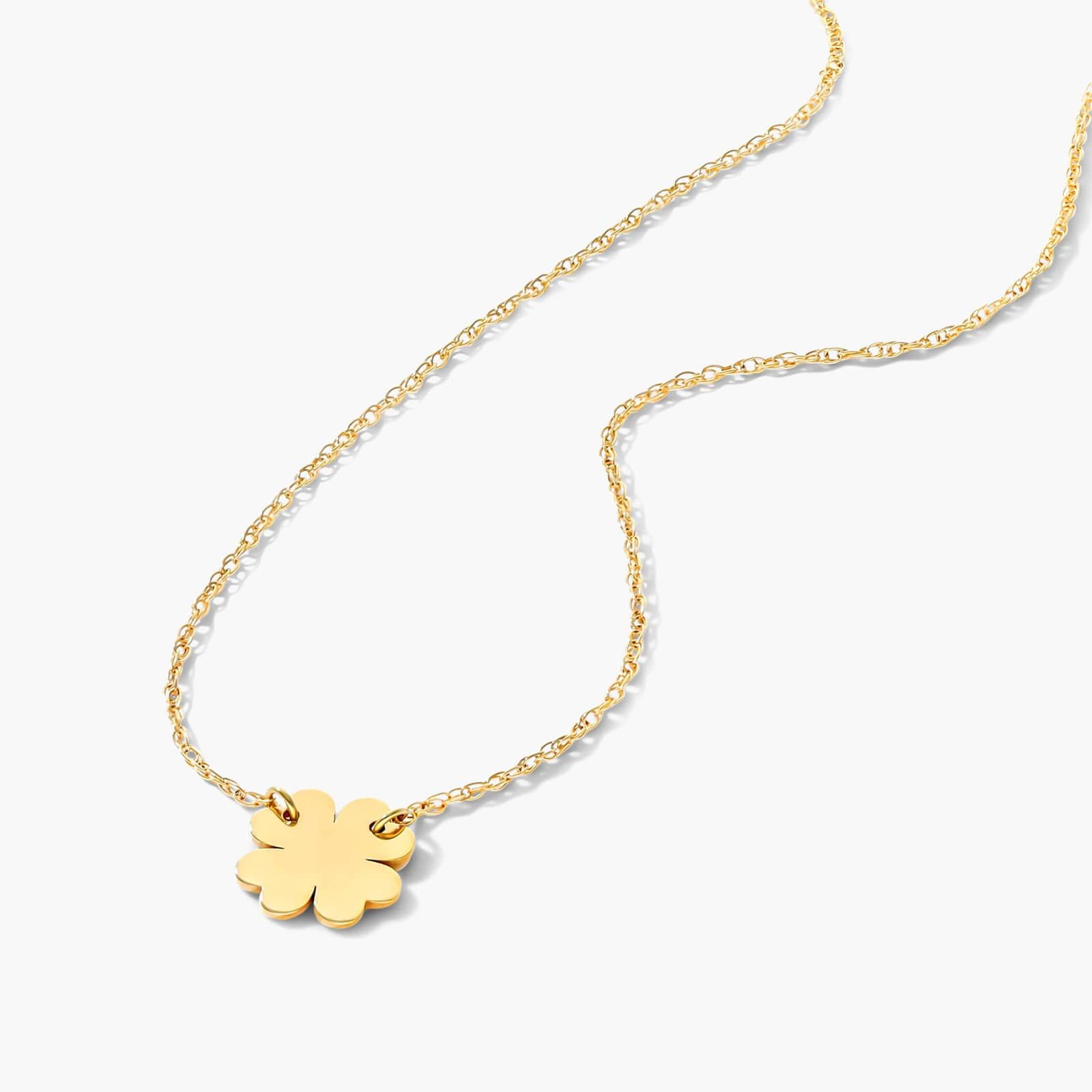 14K Yellow Gold Mini Four Leaf Clover Necklace By James Allen
