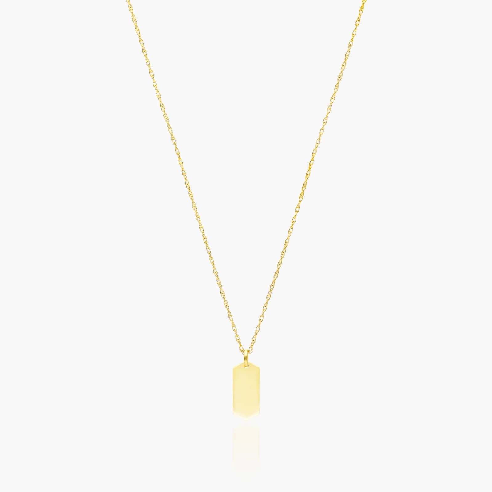 14K Yellow Gold Mini Dog Tag Necklace By James Allen