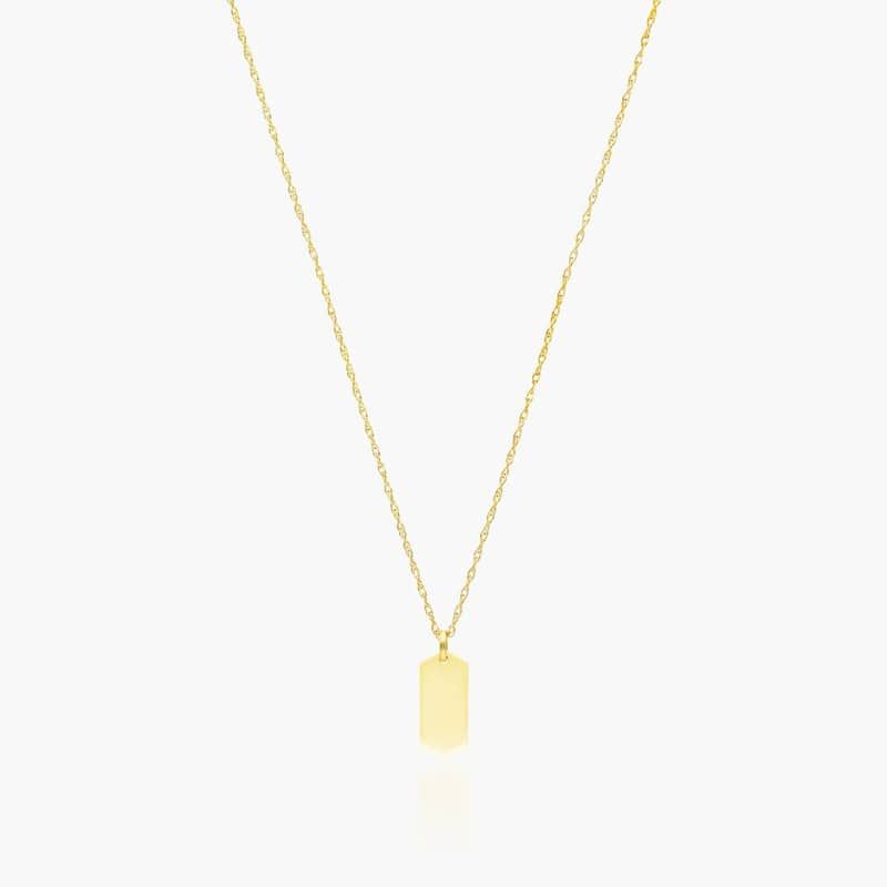 14K Yellow Gold Mini Dog Tag Necklace By James Allen