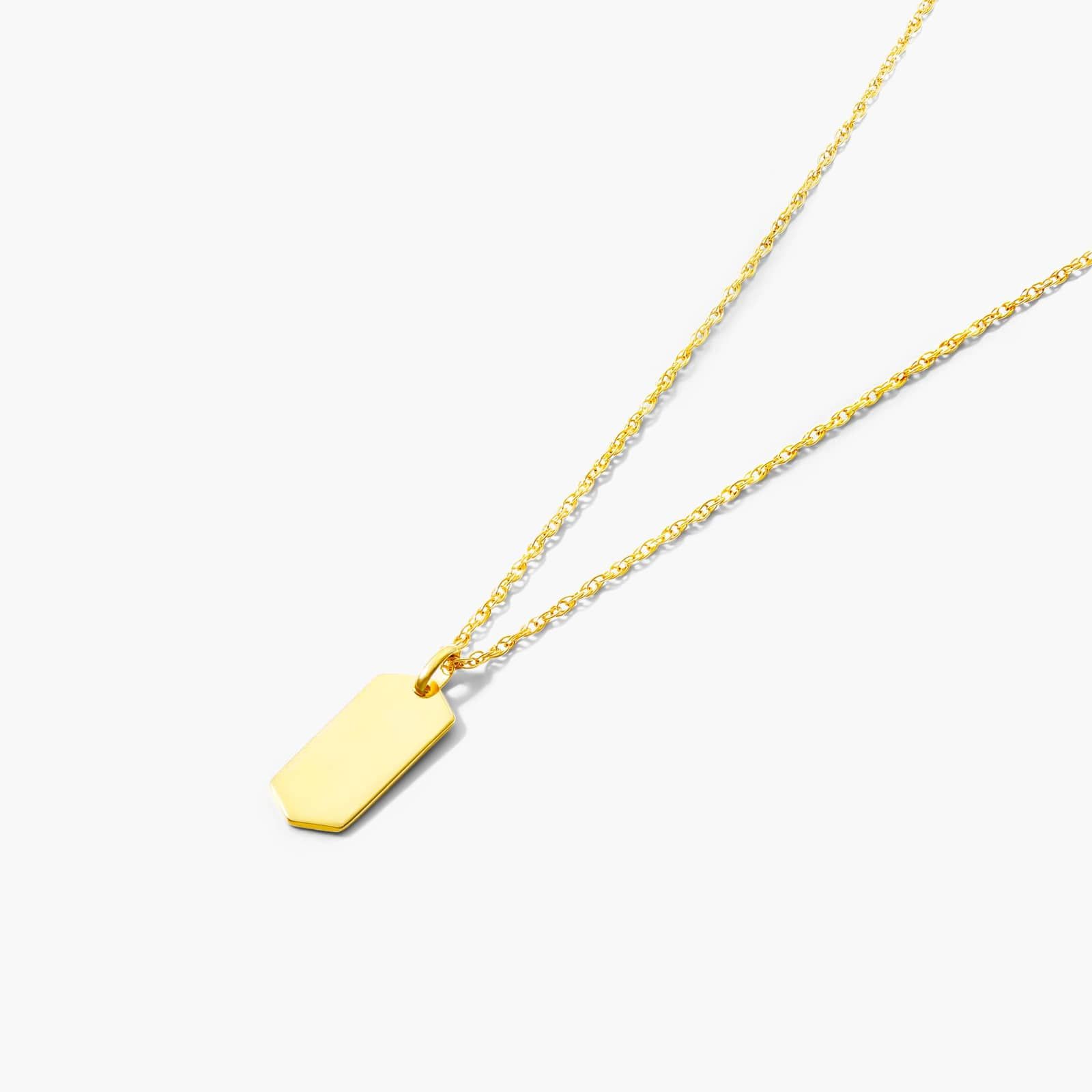 14K Yellow Gold Mini Dog Tag Necklace By James Allen