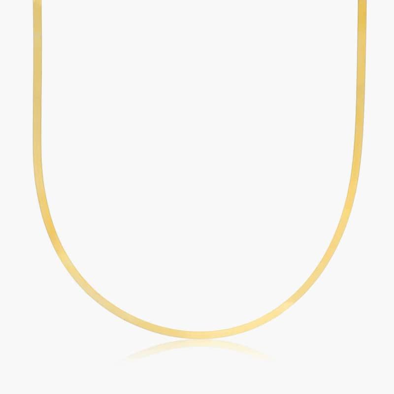 14K Yellow Gold 2.7mm Herringbone Chain Necklace By James Allen