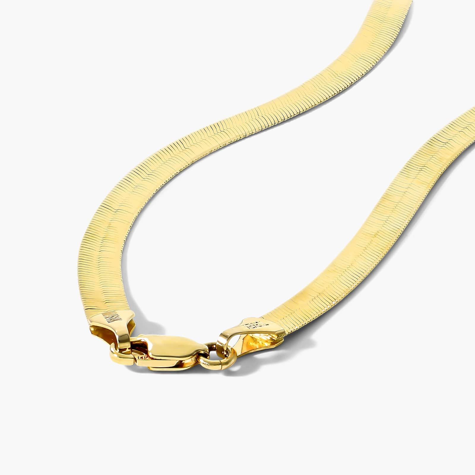14K Yellow Gold 5.1mm Herringbone Chain Necklace By James Allen