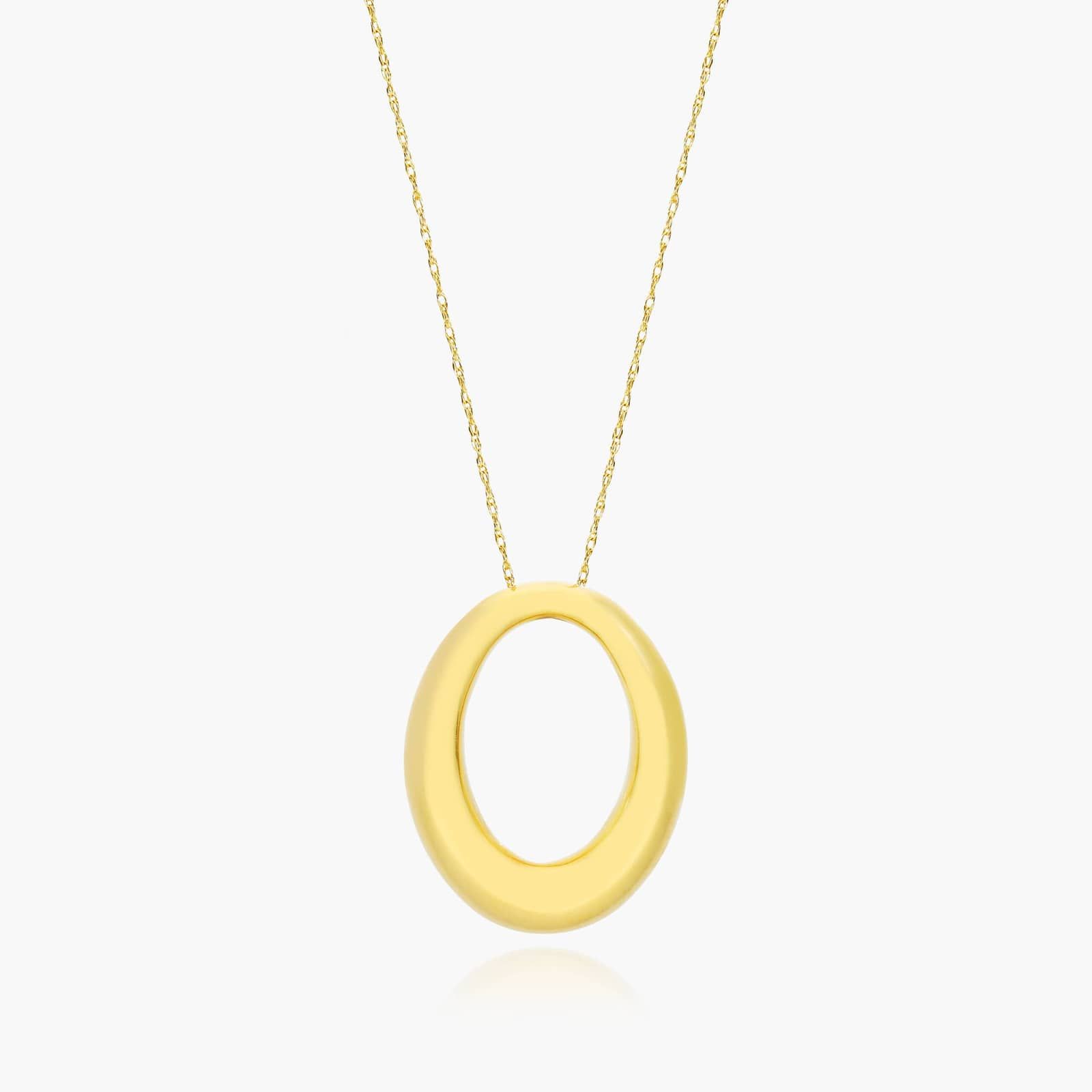 14K Yellow Gold Ellipse Pendant Necklace By James Allen