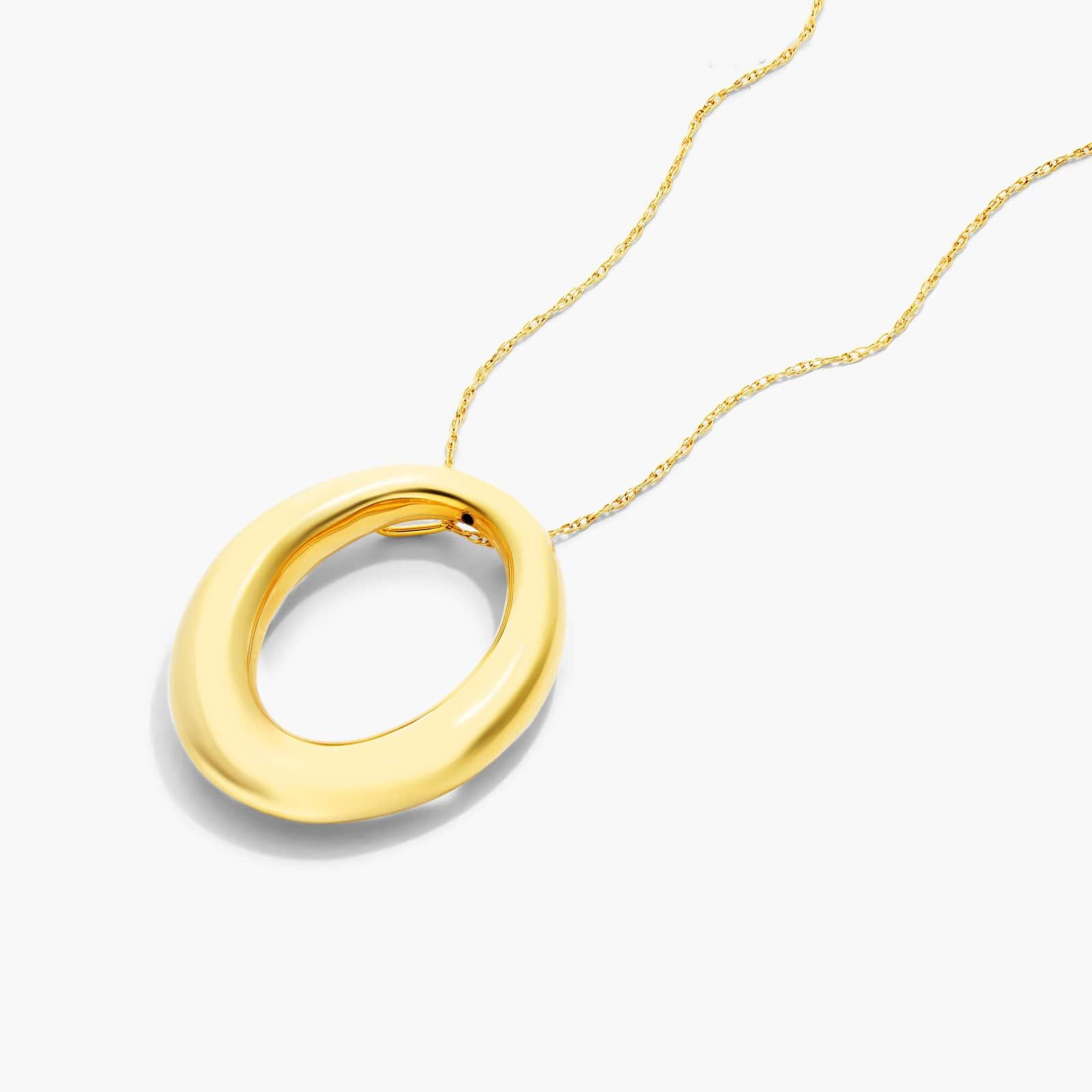 14K Yellow Gold Ellipse Pendant Necklace By James Allen