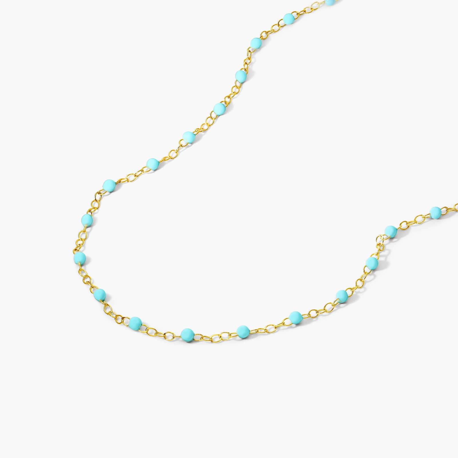 14K Yellow Gold Turquoise Enamel Bead Necklace By James Allen