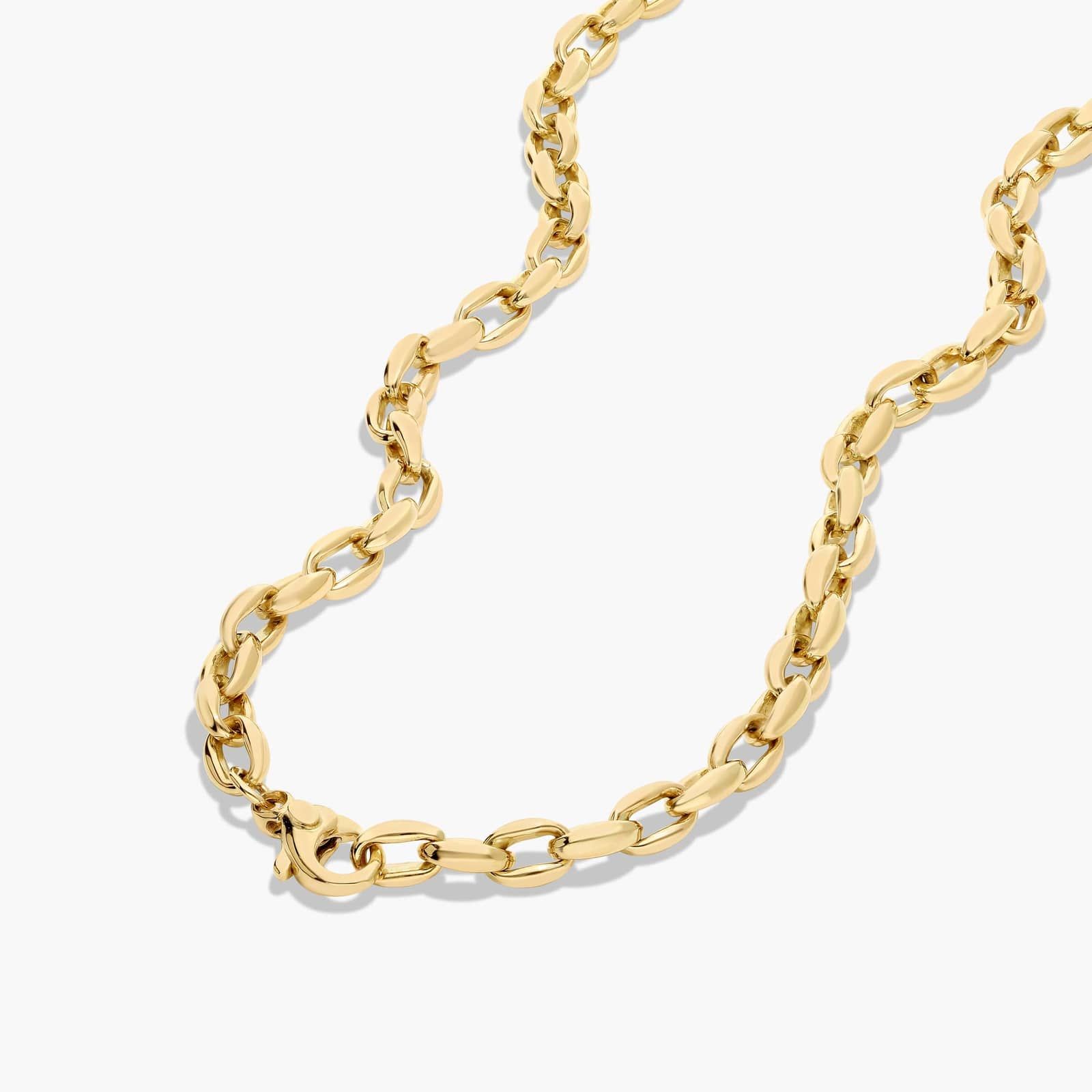 14K Yellow Gold Golden Hour Fancy Elongated Oval Link Paperclip Necklace By James Allen