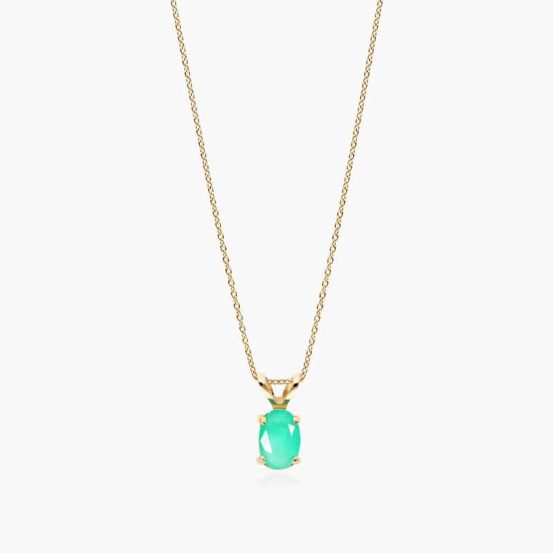 14K Yellow Gold Oval Emerald Birthstone Necklace By James Allen