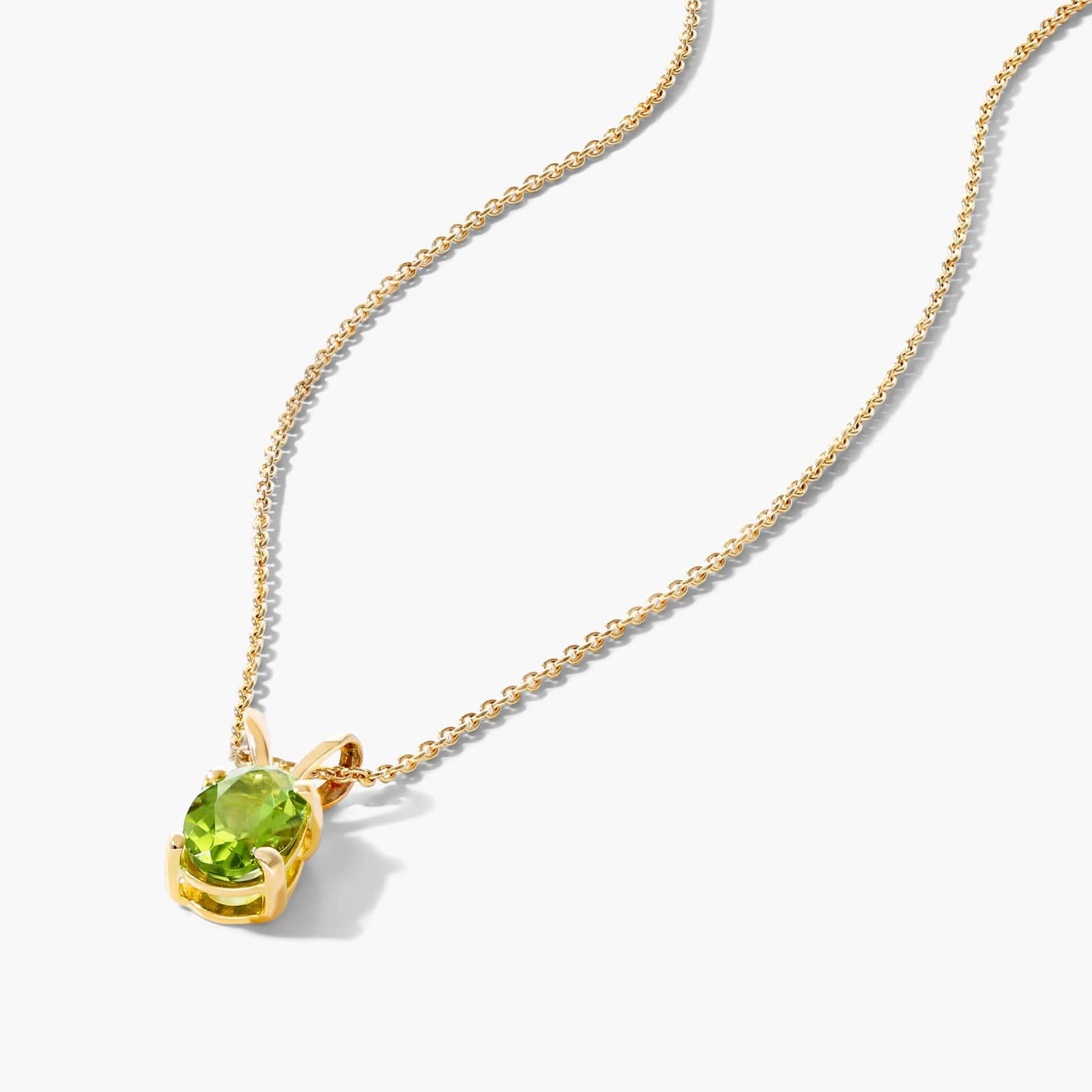 14K Yellow Gold Oval Peridot Birthstone Necklace By James Allen