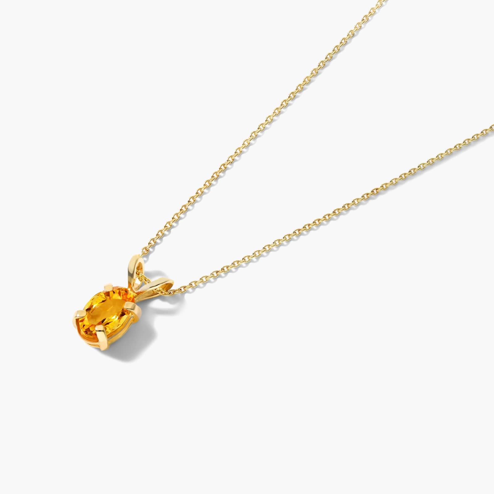 14K Yellow Gold Oval Citrine Birthstone Necklace By James Allen