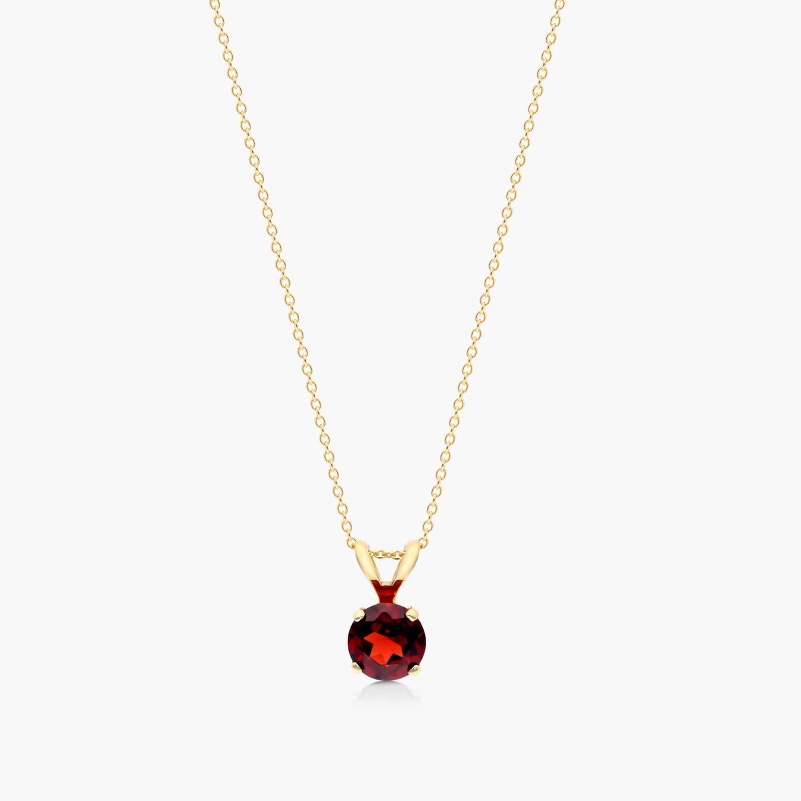 14K Yellow Gold Garnet Birthstone Necklace By James Allen