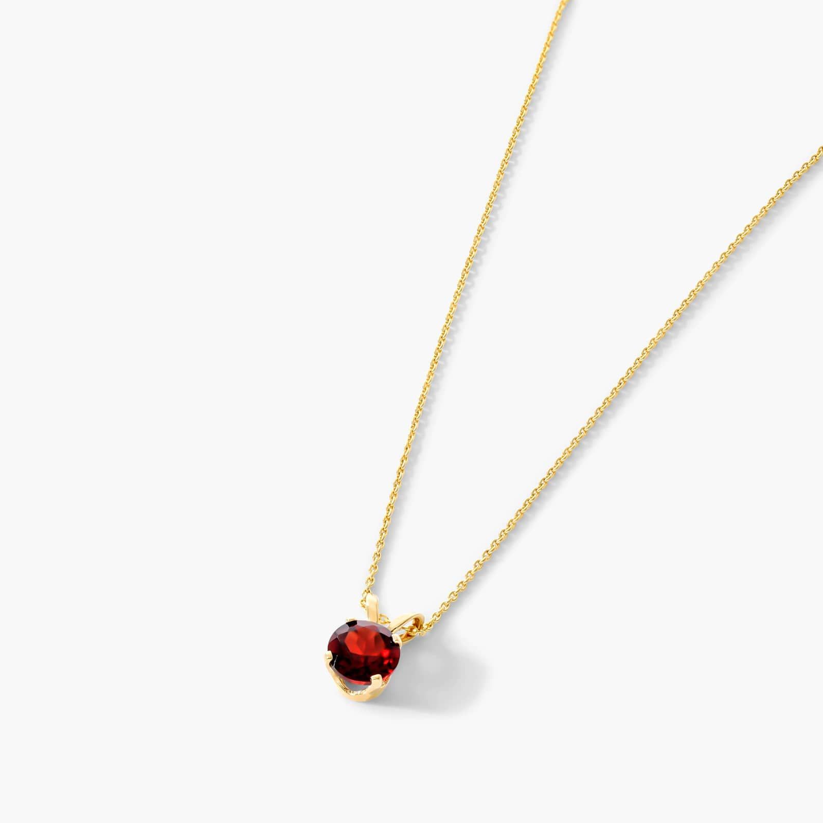 14K Yellow Gold Garnet Birthstone Necklace By James Allen