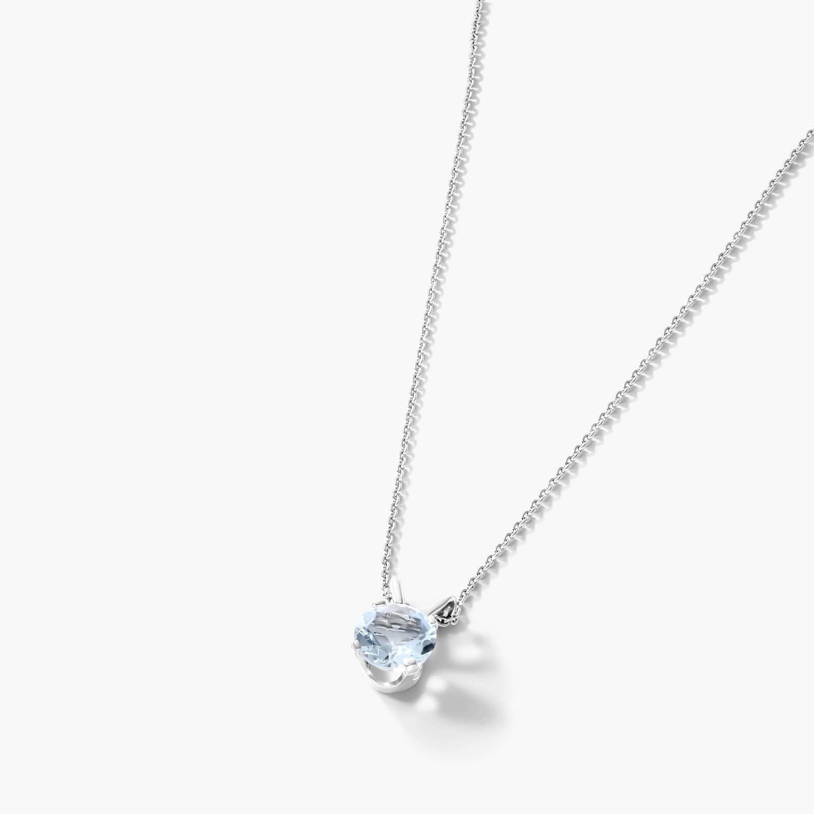 14K White Gold Aquamarine Birthstone Necklace By James Allen
