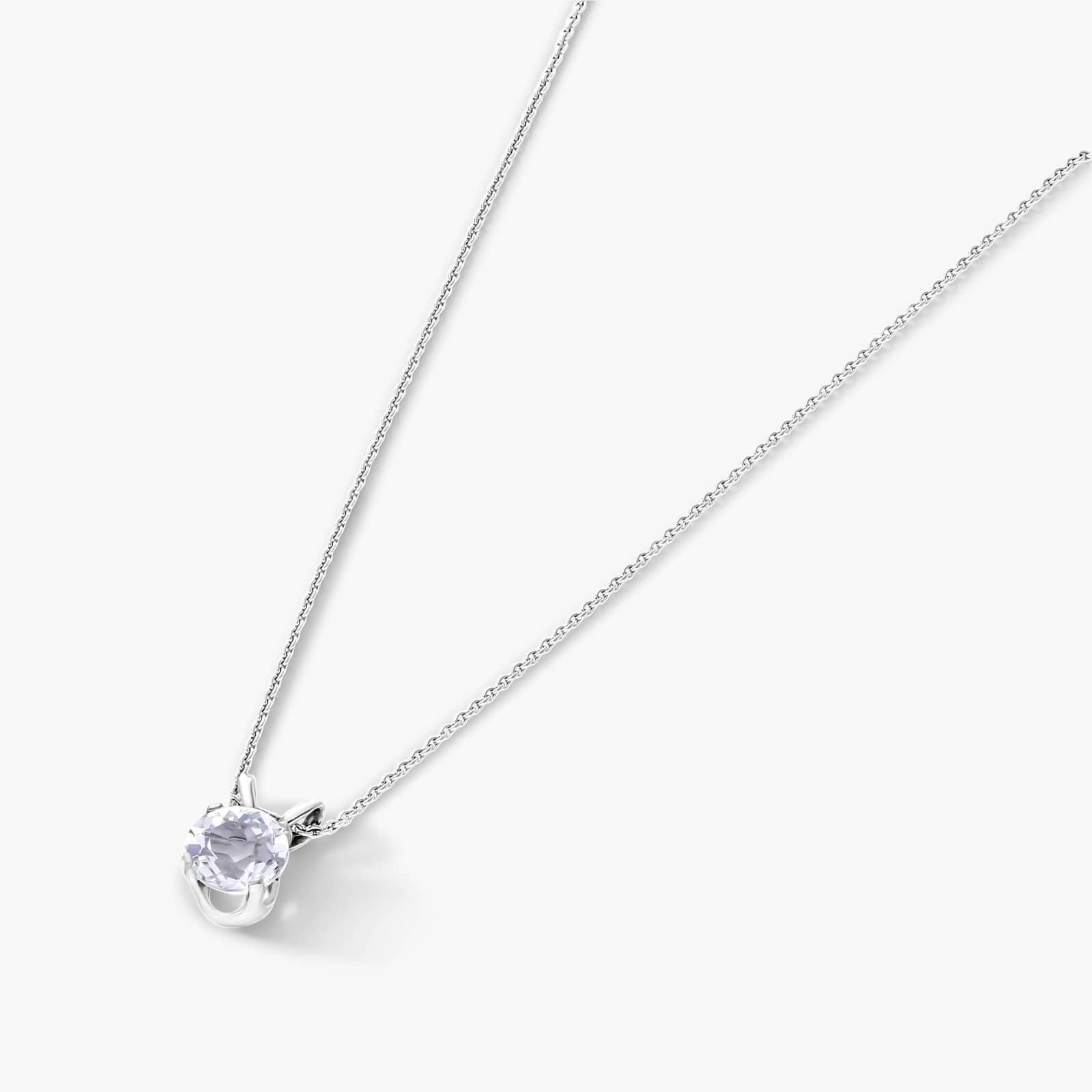 14K White Gold White Topaz Birthstone Necklace By James Allen