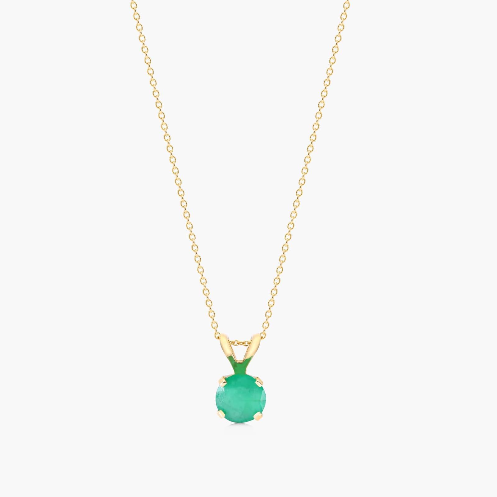 14K Yellow Gold Emerald Birthstone Necklace By James Allen