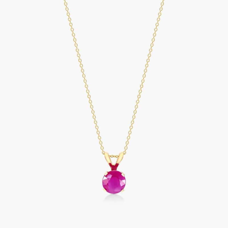 14K Yellow Gold Ruby Birthstone Necklace By James Allen