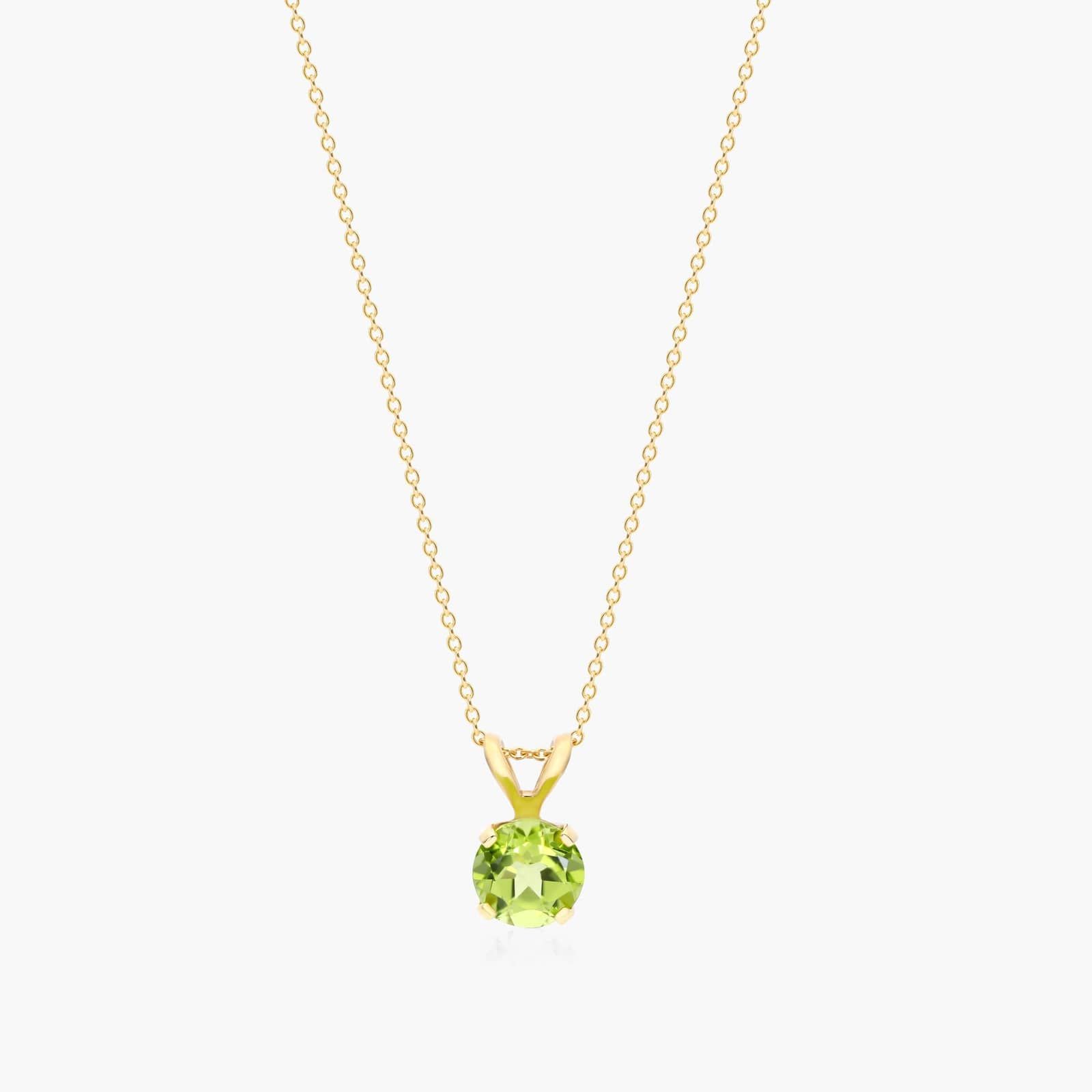 14K Yellow Gold Peridot Birthstone Necklace By James Allen
