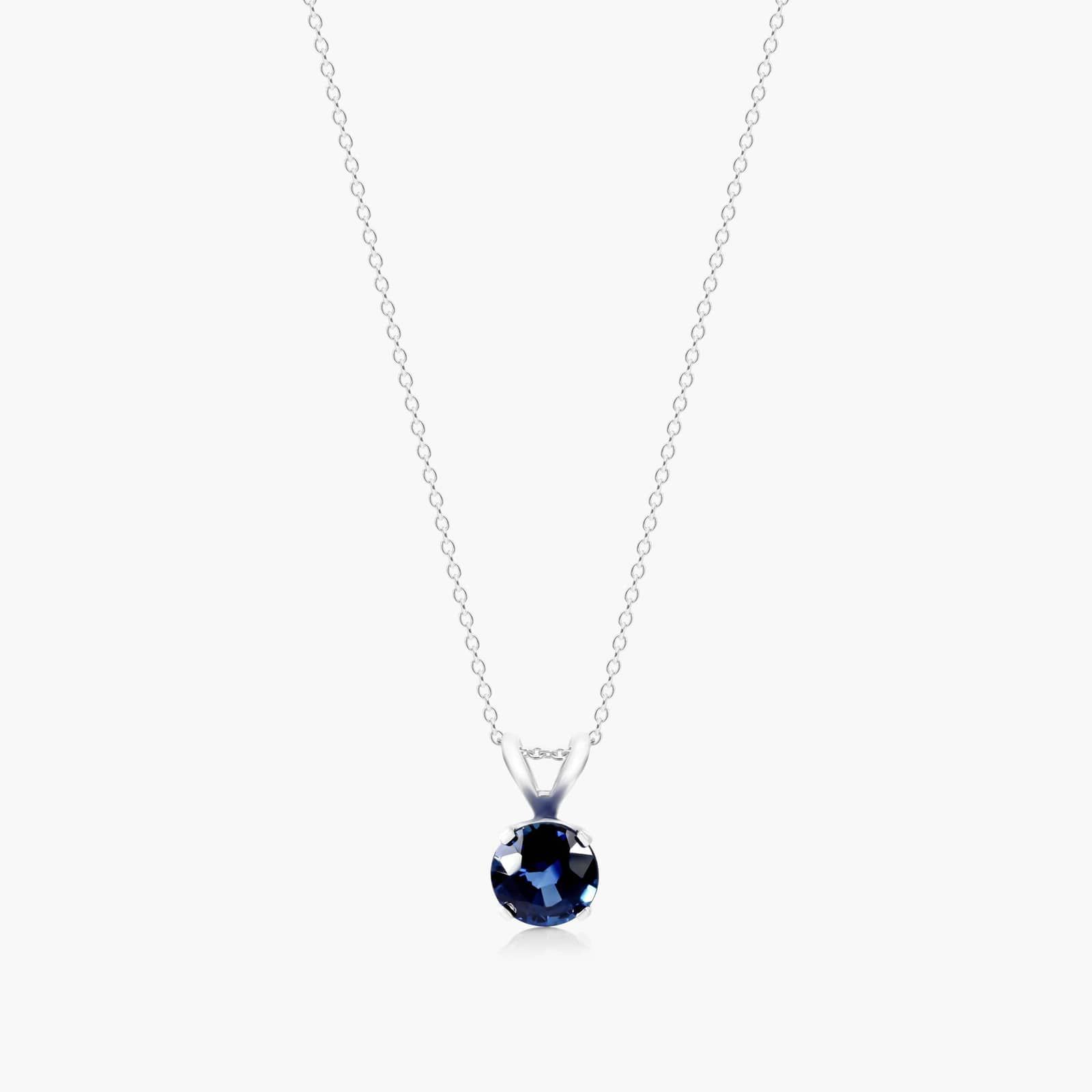 14K White Gold Sapphire Birthstone Necklace By James Allen