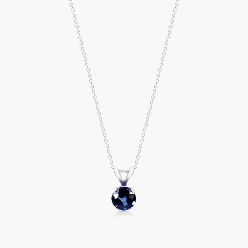 14K White Gold Sapphire Birthstone Necklace By James Allen