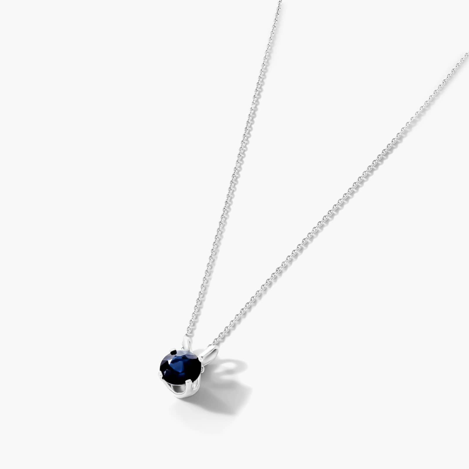 14K White Gold Sapphire Birthstone Necklace By James Allen