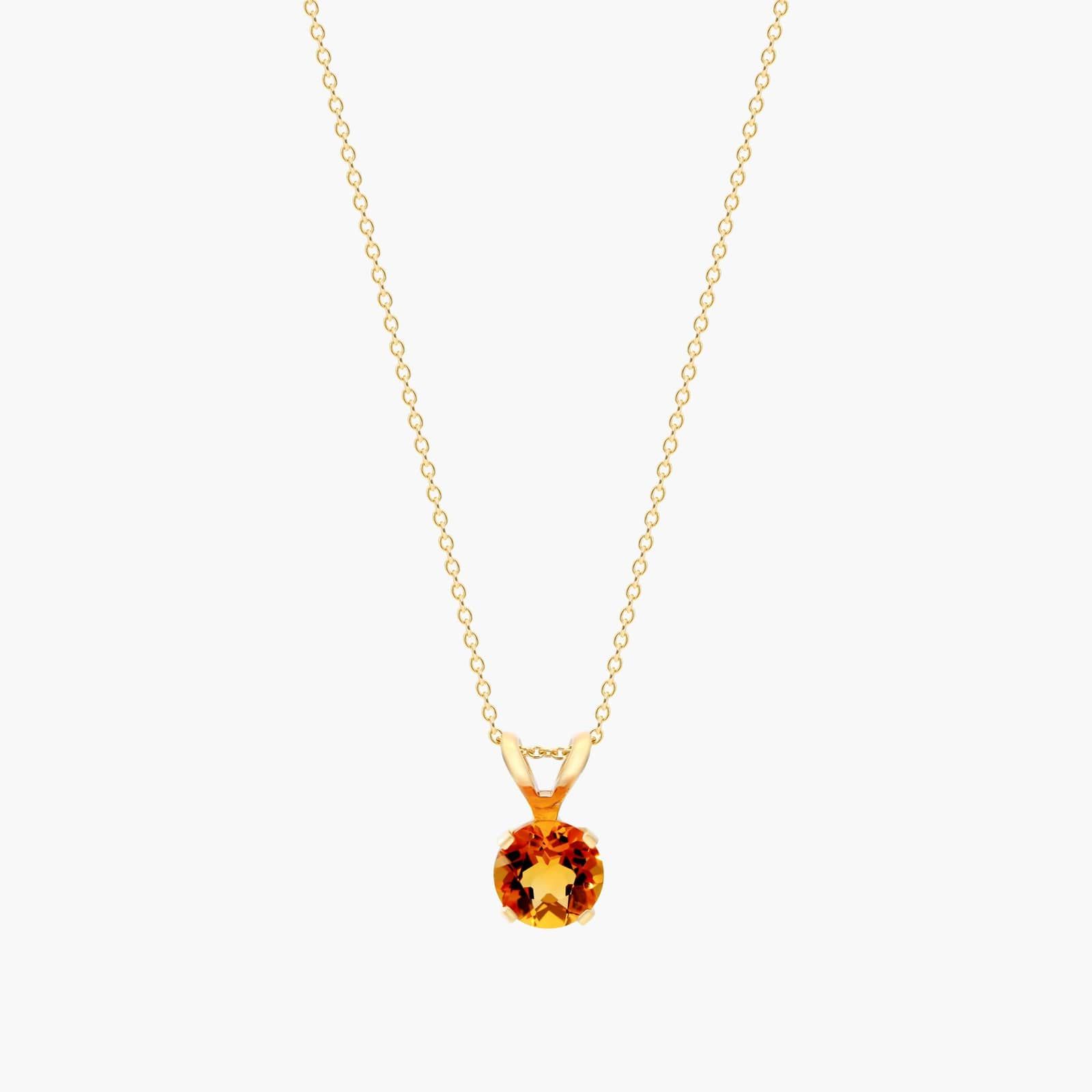 14K Yellow Gold Citrine Birthstone Necklace By James Allen