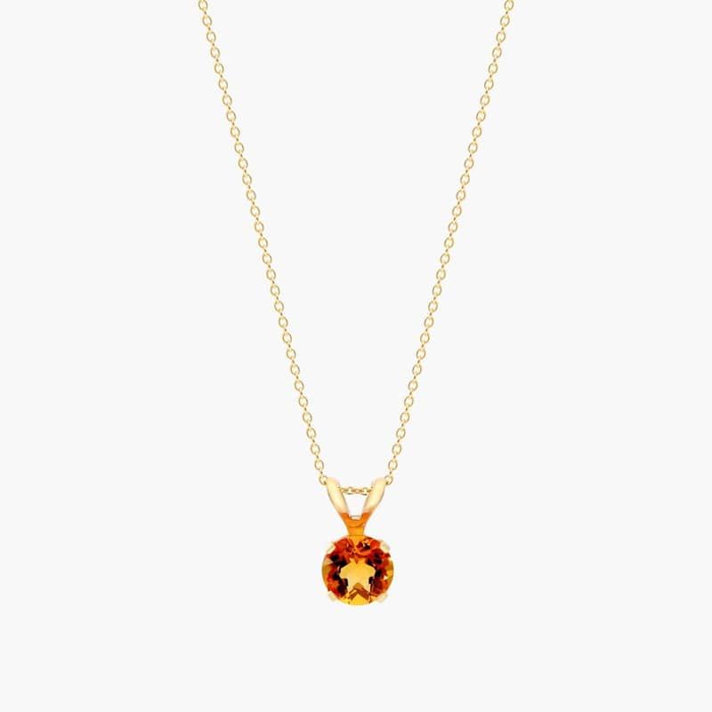 14K Yellow Gold Citrine Birthstone Necklace By James Allen