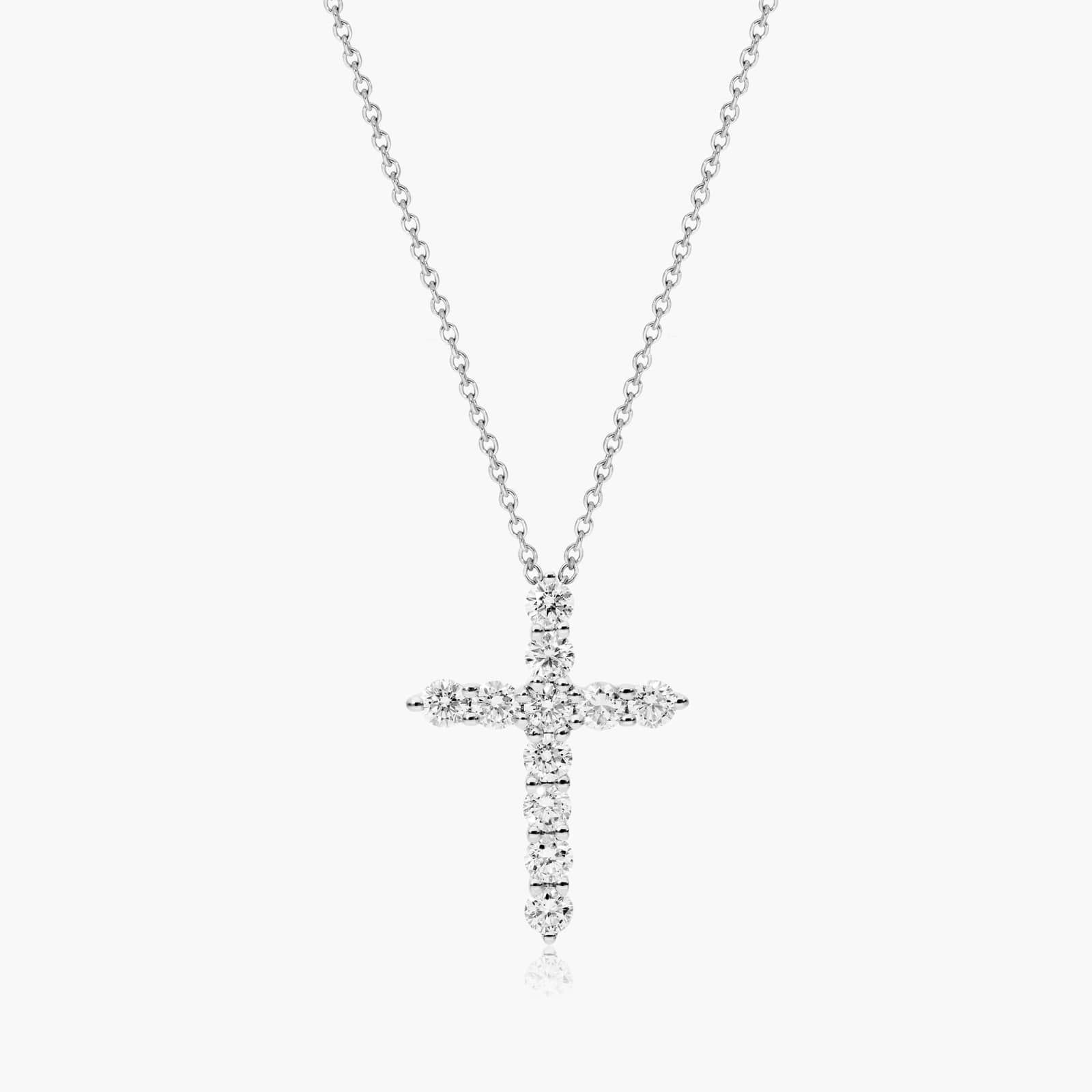 Shared Prong Diamond Cross Necklace (0.5 CTW) In 14K White Gold By James Allen
