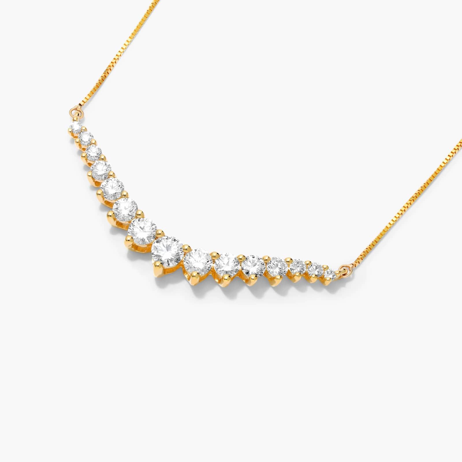Graduating Lab-Grown Diamond Curved Necklace In 14K Yellow Gold By James Allen