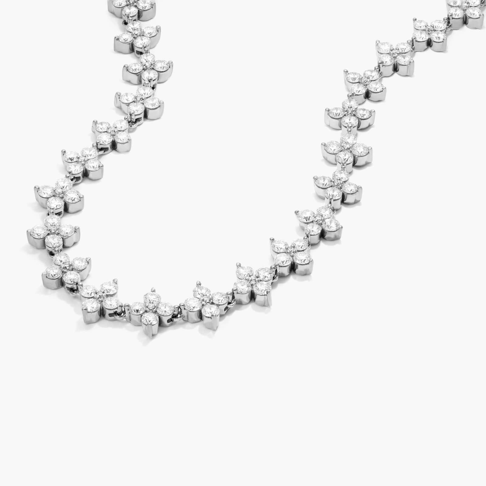14K White Gold Blossom Lab-Grown Diamond Tennis Necklace By James Allen
