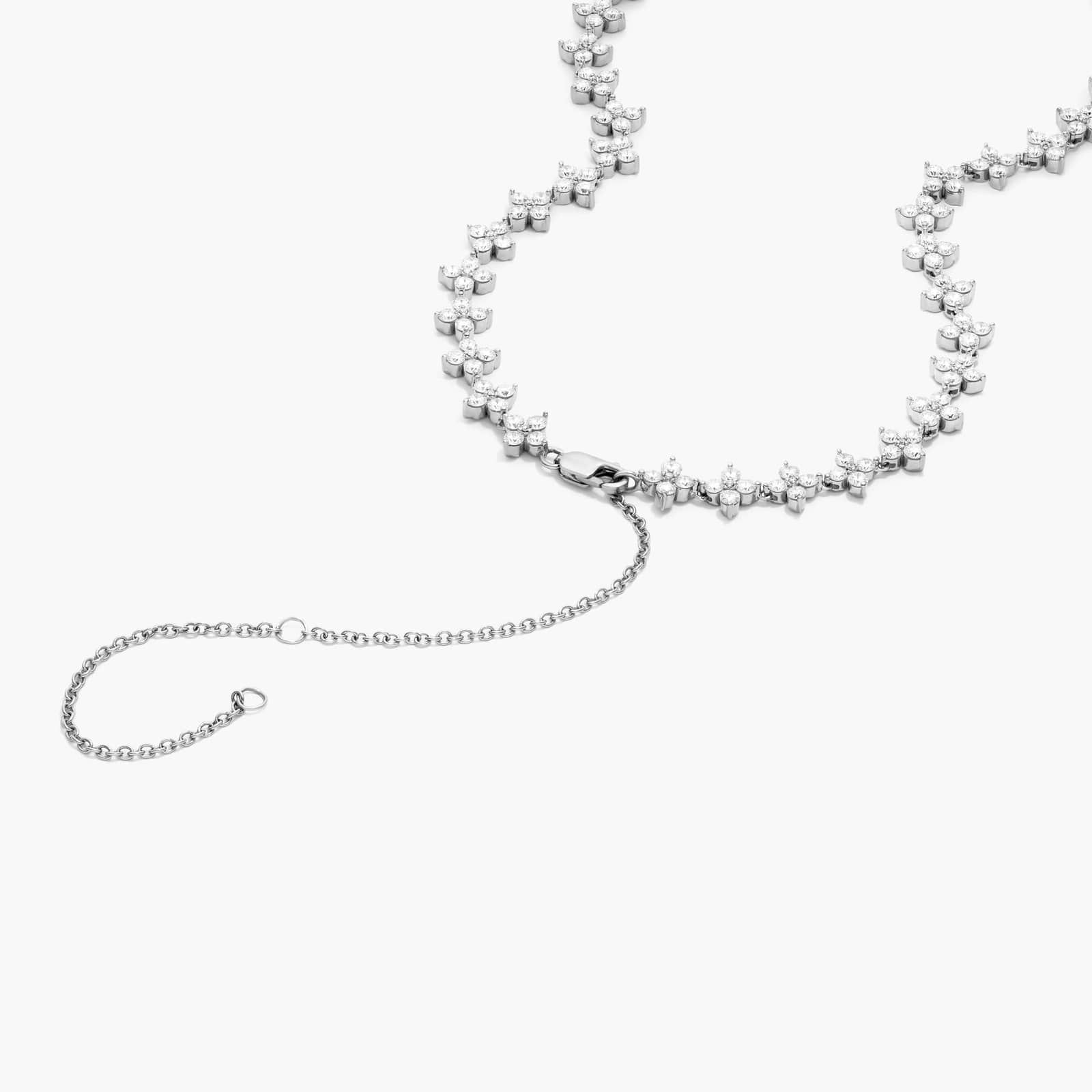 14K White Gold Blossom Lab-Grown Diamond Tennis Necklace By James Allen