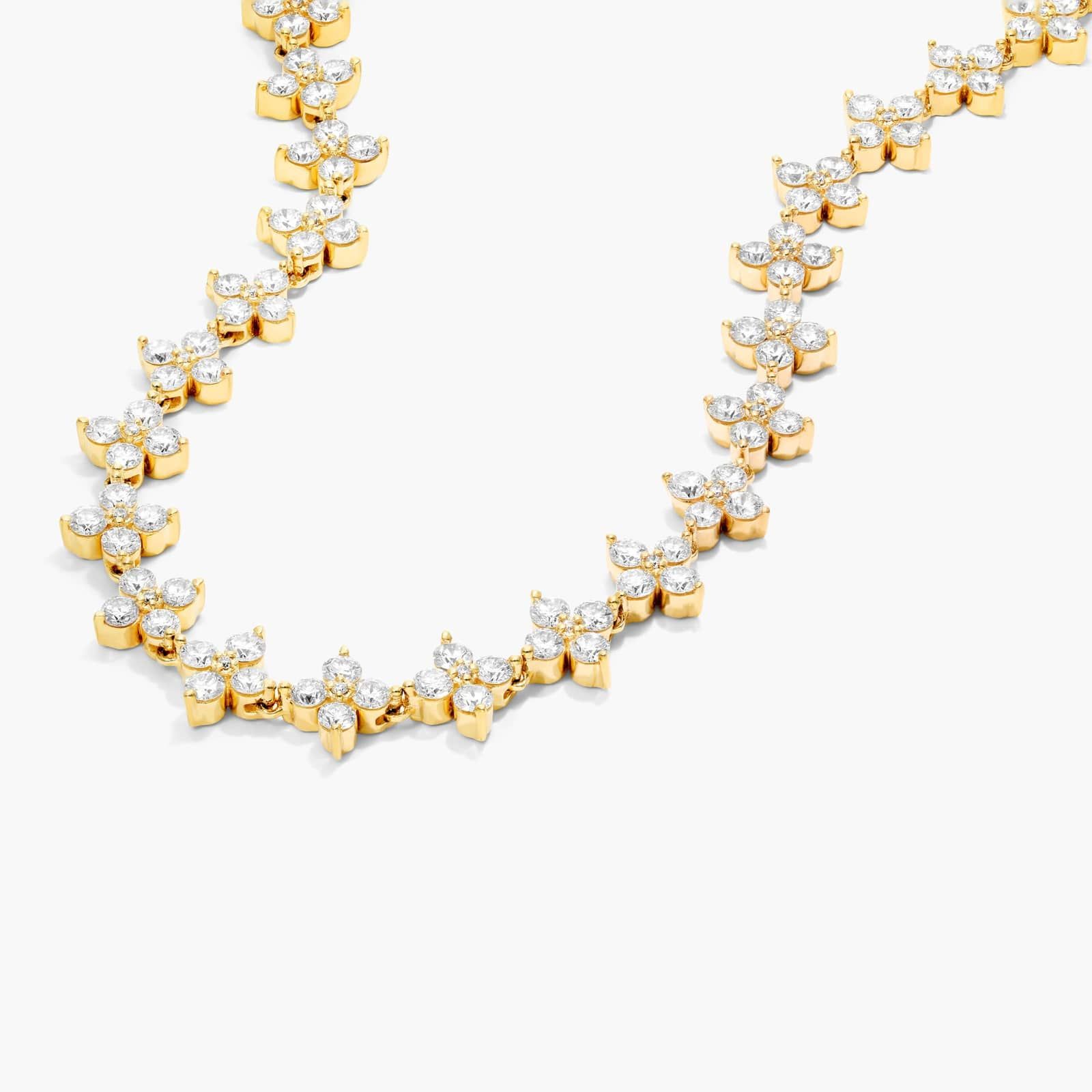 14K Yellow Gold Blossom Lab-Grown Diamond Tennis Necklace By James Allen