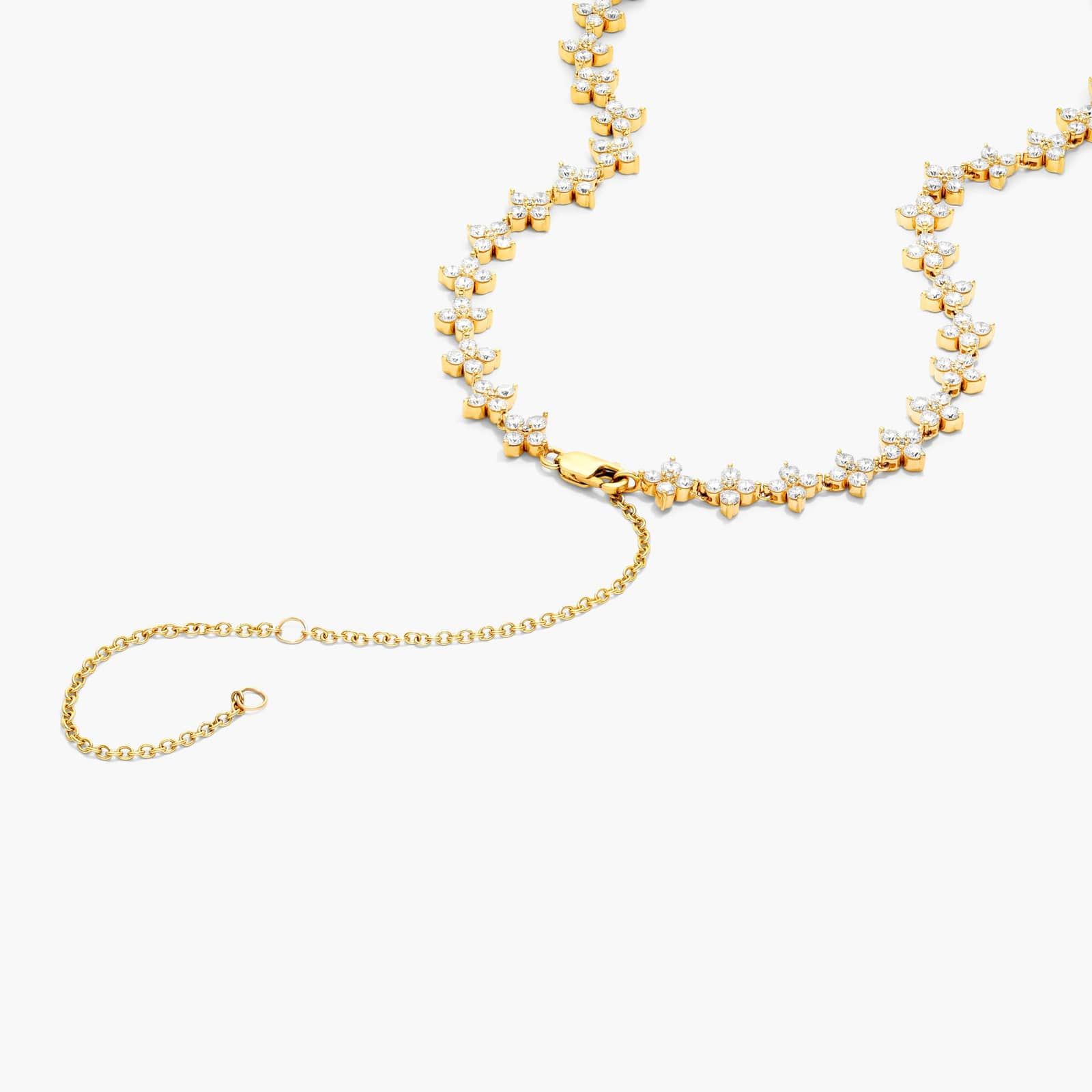 14K Yellow Gold Blossom Lab-Grown Diamond Tennis Necklace By James Allen